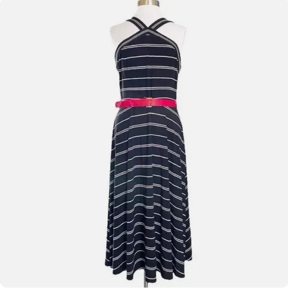 Tommy Hilfiger Black and White Striped Dress Size 12 - Picture 1 of 14